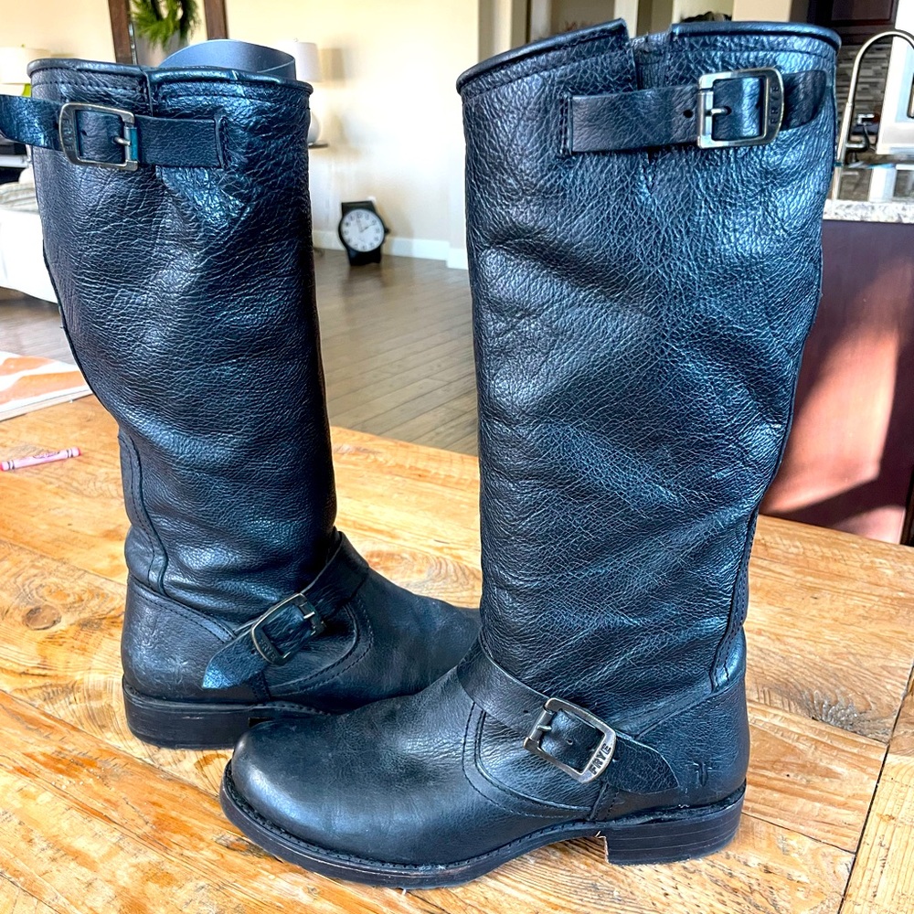 Frye Black Moto Boots